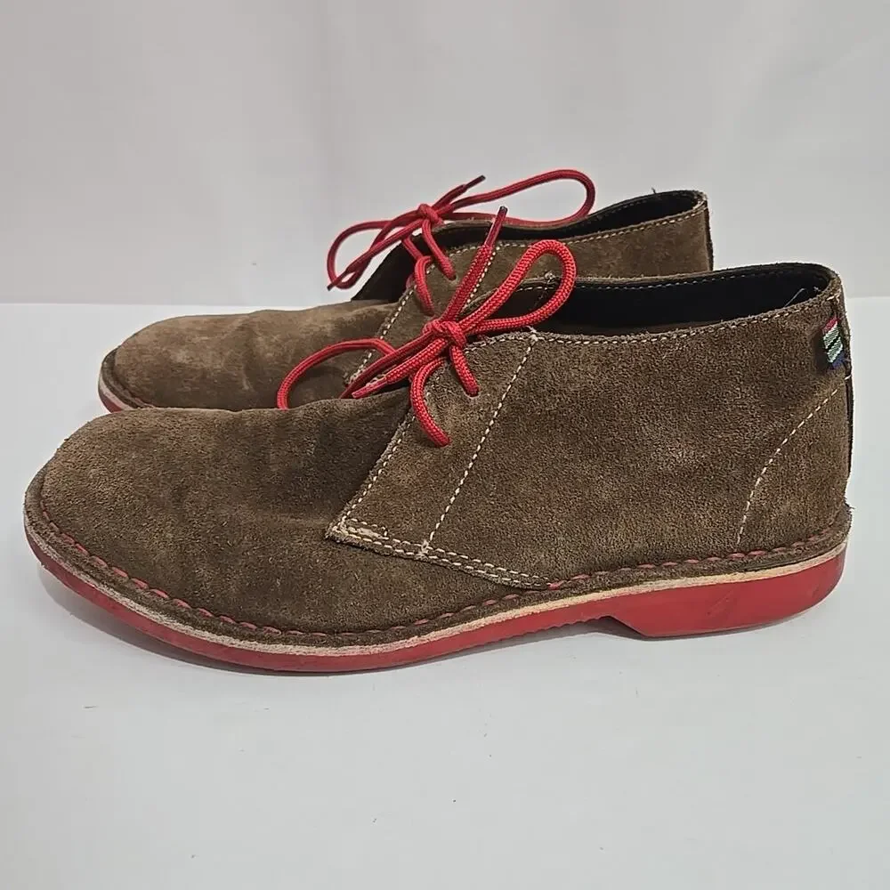 Veldskoen Chukka Boots Shoes Mens Size 7 Suede Brown Red Laces Soles Africa
